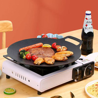 Plaque de Cuisson en Fonte pour Barbecue, Gril, Viande, Réchaud à Gaz et Induction, Poêle à Frire pour le Camping en Plein Air, Fournitures de BBQ