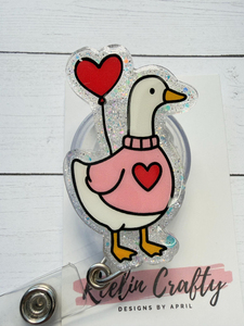 Porta-credenciales personalizado con diseño de ganso de San Valentín y lazo, para enfermeras, regalo para trabajadores de la salud, credencial bonita para la salud <span class=keywords><strong>mental</strong></span> - Product Image 2