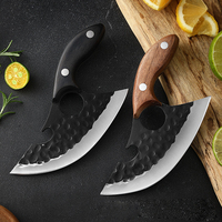 Couteau à désosser Viking de 5 pouces pour la découpe de viande, petit couteau Ulu, couteau à manche intégral pour le camping en plein air, le barbecue, la pêche