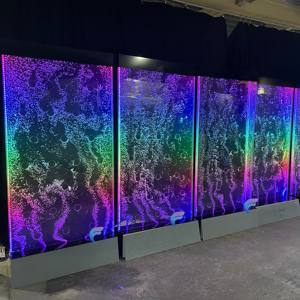 Mur de bulles d'eau à lumière variable LED en acrylique, design moderne pour hall d'entrée de bureau personnalisé - Product Image 4
