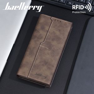 Baelerry Men's Long <b>Wallet</b> With Multiple Card Slots <b>RFID</b> Protection Business Casual Style Large Capacity Coin Purse - Product Image 3