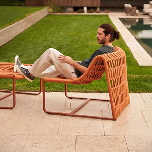 Conjunto de silla de ocio al aire libre moderna impermeable a prueba de sol muebles de ratán nórdico para patio jardín <span class=keywords><strong>terraza</strong></span> balcón sofá al aire libre - Product Image 2