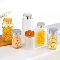 Flacons en verre avec bouchon à vis de 80 ml, 100 ml, 120 ml, emballages cosmétiques de luxe pour compléments alimentaires