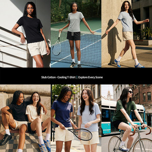 T-<span class=keywords><strong>shirt</strong></span> <span class=keywords><strong>femme</strong></span> en coton slub à épaules droites, sensation rafraîchissante, respirant, doux pour la peau, amincissant, couleur unie, <span class=keywords><strong>col</strong></span> <span class=keywords><strong>rond</strong></span>, coupe ample - Product Image 4
