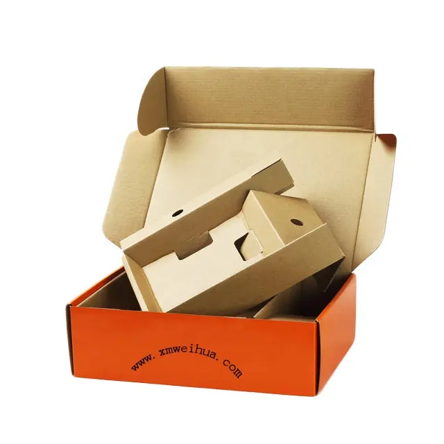 Eco freundliche verpackung individuelles logo display versand mailer well boxen mit einsatz für glas flasche paket