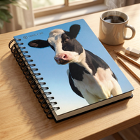 Cuaderno Espiral de Papel Impreso con Tapa de Papel y Apertura Lateral de Diferentes Tamaños, Marca Zebulun, para Material Escolar Chino