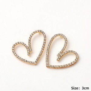 Boucles d'oreilles en forme de cœur en diamant, plaquées or 18 carats, pour femmes, à porter au quotidien, bijoux sur le thème de l'amour - Product Image 4