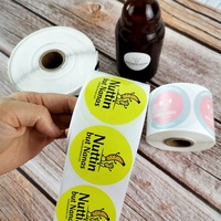 Étiquettes autocollantes en vinyle rondes imperméables avec logo personnalisé pour fabricants, pour emballages de bouteilles et pots alimentaires, avec dorure à chaud