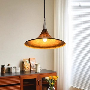 Lámpara colgante artística vintage LED E27 de un solo cabezal, redonda, negra, para iluminación de sala de estar y estudio. - Product Image 3