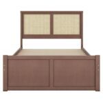 Cama de Ratán de Tamaño Completo con 4 Cajones de Almacenamiento, Estructura de Madera Maciza, Cabecera de Ratán Tejido Natural, Cama con Plataforma para Dormitorio - Product Image 5
