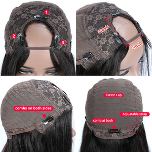 Glueless U Part Short Bob Cut 10-14 pulgadas Doble <span class=keywords><strong>dibujo</strong></span> <span class=keywords><strong>Peluca</strong></span> de cabello humano crudo vietnamita para mujeres - Product Image 6
