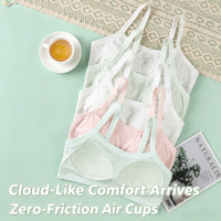 Soutien-gorge d'entraînement pour adolescentes Fit Cloud Comfort, sans frottement, bonnets respirants, bretelles fines, côtelé, doux, respirant, multicolore