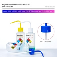 Bouteille de lavage de sécurité Labshark en LDPE, à large ouverture, pour méthanol, éthanol, acétone, eau distillée, tête blanche spéciale, tête rouge