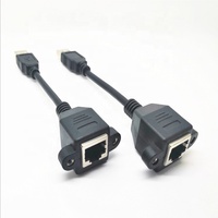 Câble adaptateur Ethernet USB AM vers RJ45 femelle personnalisé de 15 cm