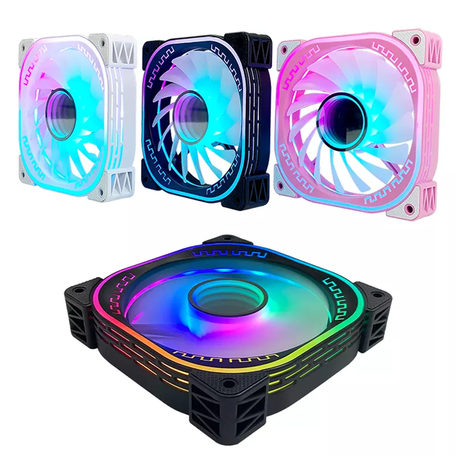 ARGB 120mm PC Cooling Fan with Colorful LED Light Fluid Bearing 16dBA Quiet 38CFM 12V for Gaming Computer Cases