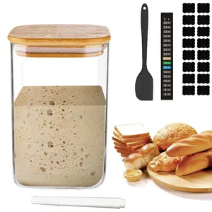 24 oz/33 oz sourdough starter jar kit reusable for sourdough bread making sourdough starter jar