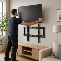 Support mural pour téléviseur en acier épaissi à angle d'inclinaison réglable OEM, support mural universel fixe pour téléviseur