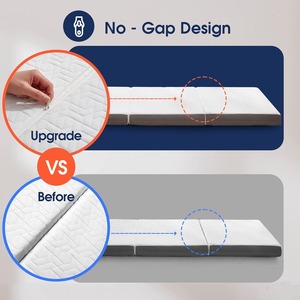 Kasur lipat tiga 4 inci portabel, kasur quilt, tempat tidur tamu, berkemah, portabel, dengan penutup yang dapat dilepas, busa memori, alas lantai - Product Image 4