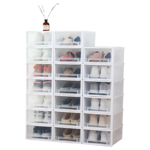 Au Cat HJN6109 Transparent Shoe Box Plastic Storage Drop Front Sneakers Clear Stackable Organizer Acrylic Storage Shoe Box