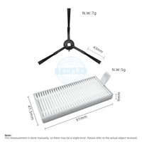 Kit cocok untuk Robot Dreame Mova M1/ Trouver M1, aksesori suku cadang vakum sudut samping sikat pel kain Filter Hepa lap