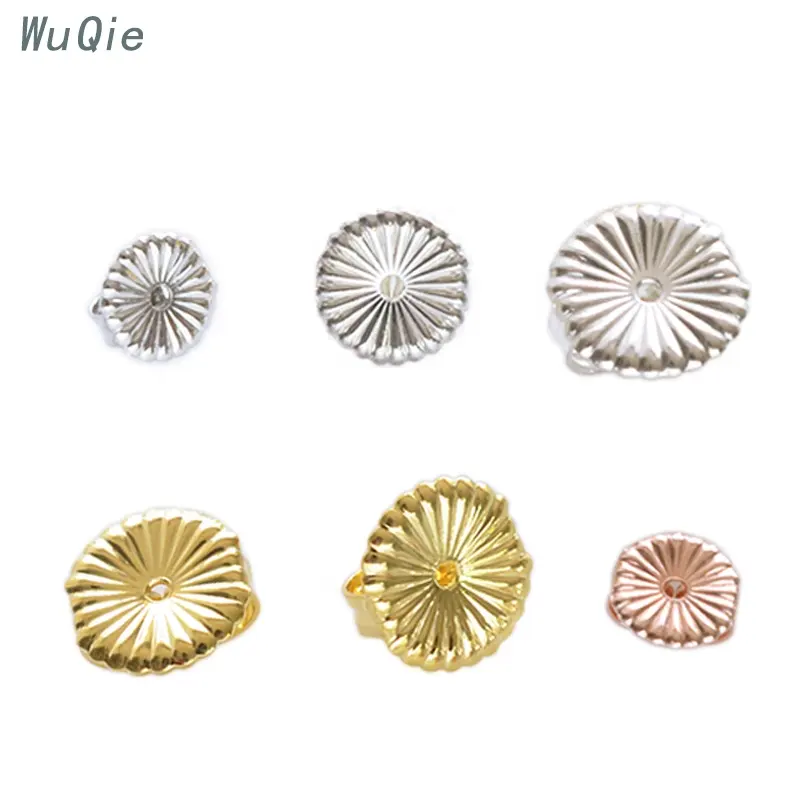 Wuqie Customizable Pumpkin Shaped Earring Backs Silver 925 Bead Cap stopper Jewelry Findings