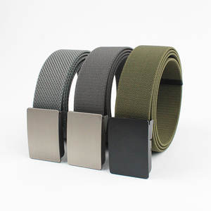 Yüksek kaliteli alaşım toka kemer Polyester dokuma streç kumaş kemer özel Logo açık ayarlanabilir naylon erkekler kanvas kemer - Product Image 2