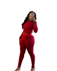 Новый осенний однотонный облегающий короткий спортивный костюм CN88606 в наличии эластичный спортивный костюм для йоги в рубчик для женщин - Product Image 6