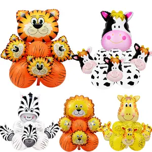 jungle green foil Suppliers-Jungle Safari Animal Balloons Safari Zoo Animals Party Supplies Baby Shower Decorations Jungle Party Balloons