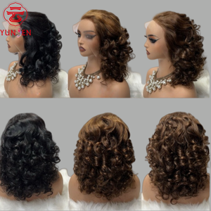 Perruque Lace Front 13x4 en <span class=keywords><strong>Cheveux</strong></span> Humains Remy Chinois 100% Vierges, Base Transparente, Bouclée et Volumineuse pour Femmes - Product Image 3