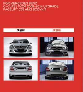 Kit de Carrocería C63 AMG para Mercedes Benz Clase C W204 2008-2014, Mejora de Diseño - Product Image 2