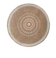 Set de table rond en lin style bohème, tapis de table isolant en jute tressé pour cuisine, accessoire de table domestique