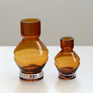 Bixuan contemporanea vaso di <span class=keywords><strong>vetro</strong></span> soffiato a mano <span class=keywords><strong>colorato</strong></span> geometrico ciotola di fiori con Base pesante per la decorazione domestica <span class=keywords><strong>centrotavola</strong></span> da tavolo - Product Image 5