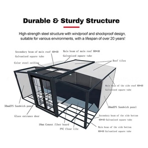 Kustom baru 20 kaki 40 kaki 3 kamar tidur mewah rumah tinggal rumah rumah kontainer rumah dengan kamar mandi - Product Image 6