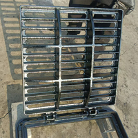 Grille de drainage carrée en fonte ductile EN124-2 Classe D400, utilisée pour les voies latérales, avec cadre, peinture noire