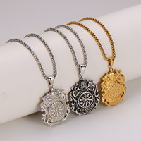 Collier Pendentif Personnalisé en Acier Inoxydable de Haute Qualité, Motif Couronne et Fléchettes, Style Hip Hop Punk, Bijou Tendance pour Hommes, Vente en Gros
