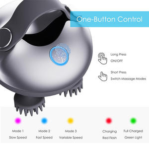 Silicone per la cura del cuoio capelluto spazzola per capelli impastare vibrante con la luce rossa di terapia testa massaggiatore per la crescita dei capelli - Product Image 5