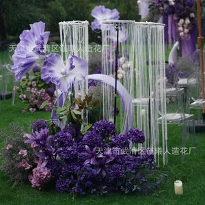 ดอกไม้ประดิษฐ์สีม่วง Jinxi ขนาด 30 ซม.-100 ซม. กิ่งดอกไม้ผ้าไหม สำหรับตกแต่งงานแต่งงาน ของตกแต่งภายนอกบ้าน และของตกแต่งบ้าน - Product Image 2