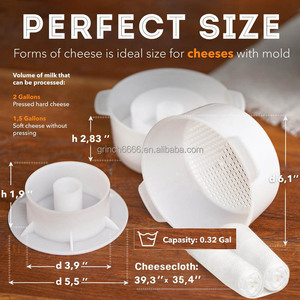 Molde <span class=keywords><strong>para</strong></span> <span class=keywords><strong>Queso</strong></span> con Pistón de Presión y Kit de Fabricación de <span class=keywords><strong>Queso</strong></span> con Cesta y Molde <span class=keywords><strong>para</strong></span> <span class=keywords><strong>Queso</strong></span> - Product Image 2