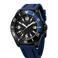 Montre analogique de luxe pour hommes, cristal saphir, cadran en fibre de carbone, bracelet en cuir de vache