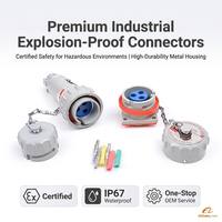 Connecteur Circulaire d'Aviation Antidéflagrant et Sans Étincelle Certifié Ex, 15A-400A, 3, 4 ou 5 Broches, pour Applications Industrielles Exigeantes (Exploitation Minière, Pétrole, Gaz, Énergie) IP65
