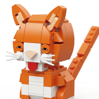 Set de Bloques de Construcción de Gato Naranja, Juguete de Construcción STEM, Ladrillos Educativos DIY, Kit de Modelo de Animal, Regalo para Niños de 6 Años en Adelante
