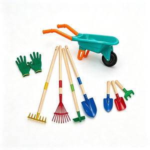 Outils de jardinage pour enfants, vente directe d'usine, ensemble de 10 outils de jardinage en plastique et en bois pour enfants, transfrontalier - Product Image 6