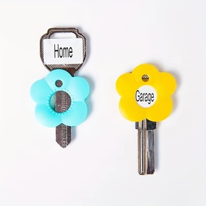 Ensemble de couvre-clés multicolores à motifs floraux, étiquettes de clés, protections de clés durables à code couleur, organisateurs de clés pour la maison et le bureau - Product Image 1