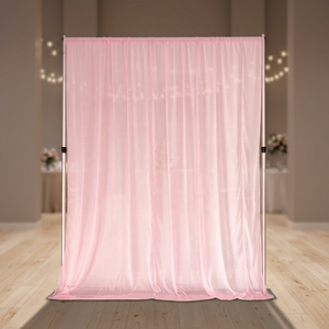 Adjustable Telescopic Pipe and Drape Romantic Pink Sheer Fabric <b>Backdrop</b> Pipe <b>Stand</b> for Decoration - Product Image 2