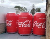 Modèle publicitaire gonflable géant personnalisé en forme de canette de soda/bouteille de boisson en aluminium pour la vente au détail, les événements éphémères, les vitrines de rue et les expositions