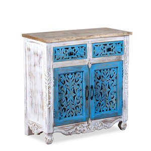 Premium Hand Carved Solid Wood <b>Sideboard</b> Cabinet Customized Color 2 Door 2 Drawer Storage for Dining Room Living Room Hotel - Product Image 3