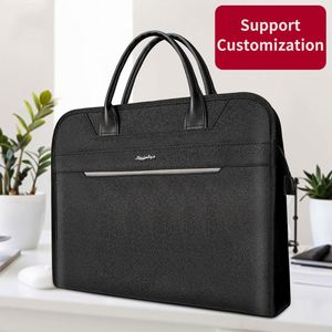 Multi-functional <b>Leather</b> Laptop <b>Briefcase</b> for Men 15 Inch Waterproof Document Organize Office Conference Bags Custom Printing - Product Image 2