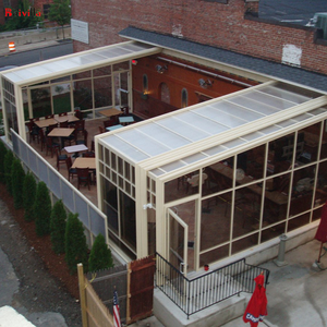 Structure de <span class=keywords><strong>piscine</strong></span> préfabriquée au design moderne, terrasse à ossature aluminium, extension de toit <span class=keywords><strong>rétractable</strong></span> en polycarbonate sur mesure, <span class=keywords><strong>véranda</strong></span> en verre - Product Image 2