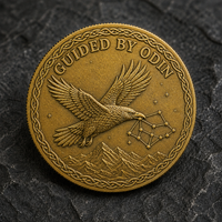 Pièce de monnaie commémorative personnalisée en laiton antique avec relief 3D, culture viking nordique, mythologie nordique, pour récompense d'événement
