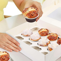 Boîte à gâteau en papier recyclable imprimée sur mesure avec poignée, portable et facile à assembler, pour boulangerie, fête d'anniversaire, emballage de desserts